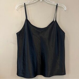 Maidenform Black satin tank top Camisole‎ Sz M Relaxed Fit